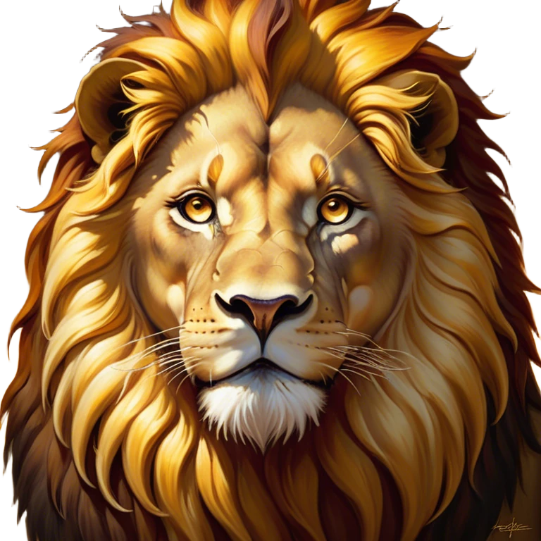 Cinematic Lion, Ultra-realistic 32k HD, Majestic and awe-inspiring piece of art, rim lighting, powerful and captivating art, golden hues and fiery amber accents, Balanced features with piercing eyes and a regal mane, highly detailed digital artwork, glowing with a radiant golden light, high shine, embodying strength and nobility, a painting of raw power and elegance, untamed and fearless, blending realism with fantasy, dreamlike glow, optical illusion, immaculate composition, grand pose exuding confidence and dominance, the lion’s presence so commanding that it feels as though it could roar to life at any moment. emoji
