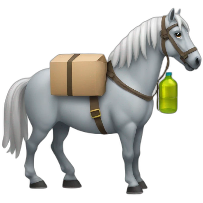Horse carrying bottles emoji
