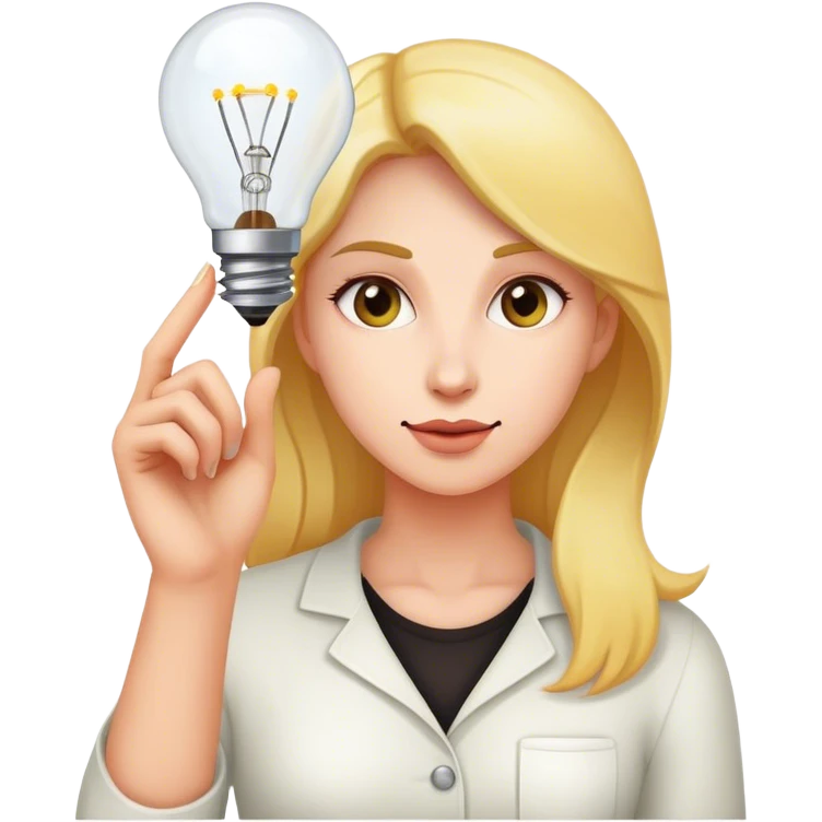 woman with bulb emoji