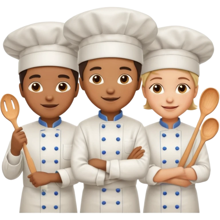 several cartoon cooks together emoji
