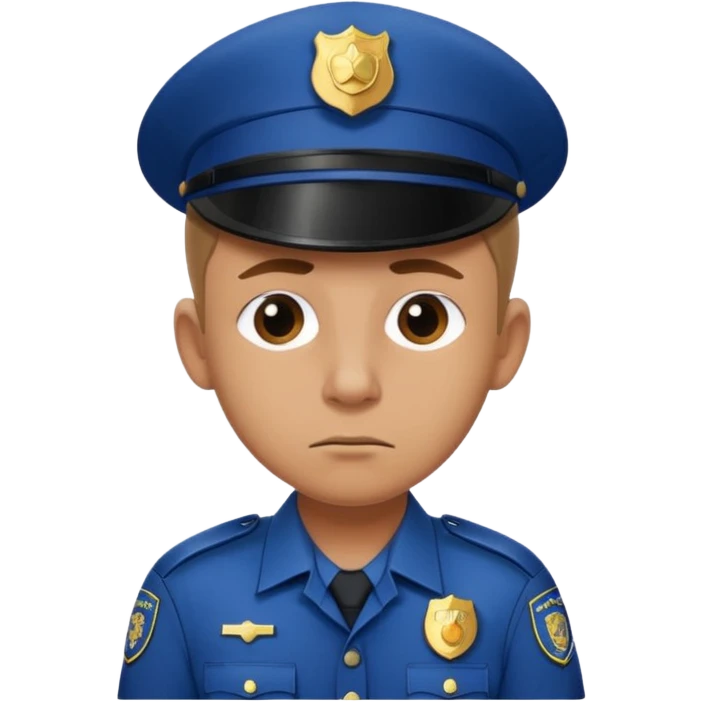 A sad police officer with one ear emoji