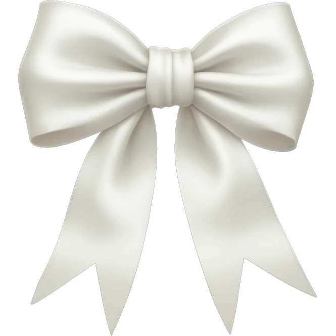 White silk bow emoji