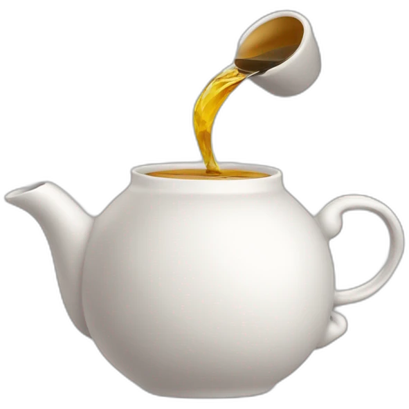 a tea pot pouring tea into a tea cup emoji