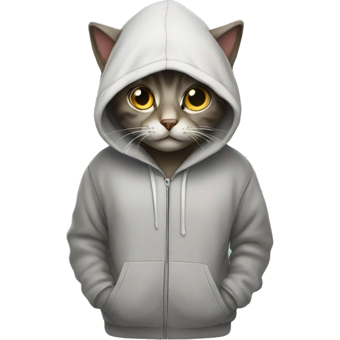 Cat with hoodie emoji