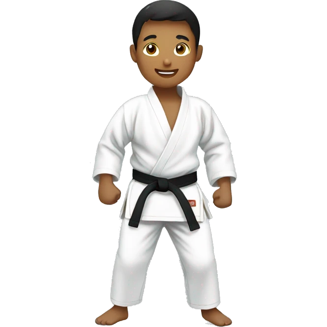 a boy training judo emoji