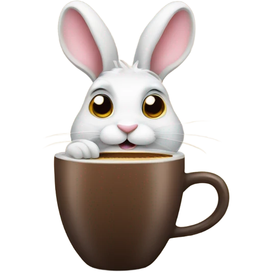 rabbit with coffee emoji