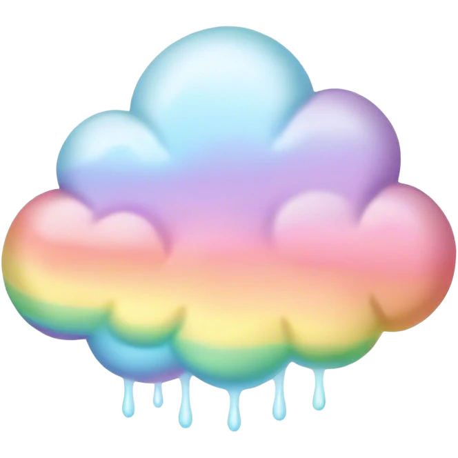 melted pastel rainbow puffy cloud background  emoji