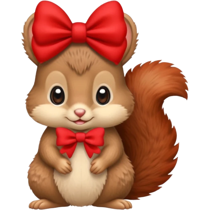 baby squirrel with a red bow emoji