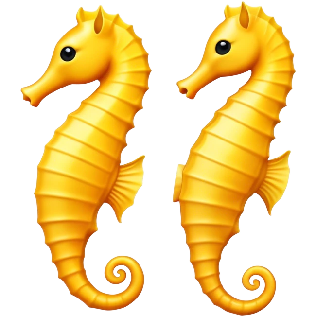 Yellow seahorse with black eyes emoji