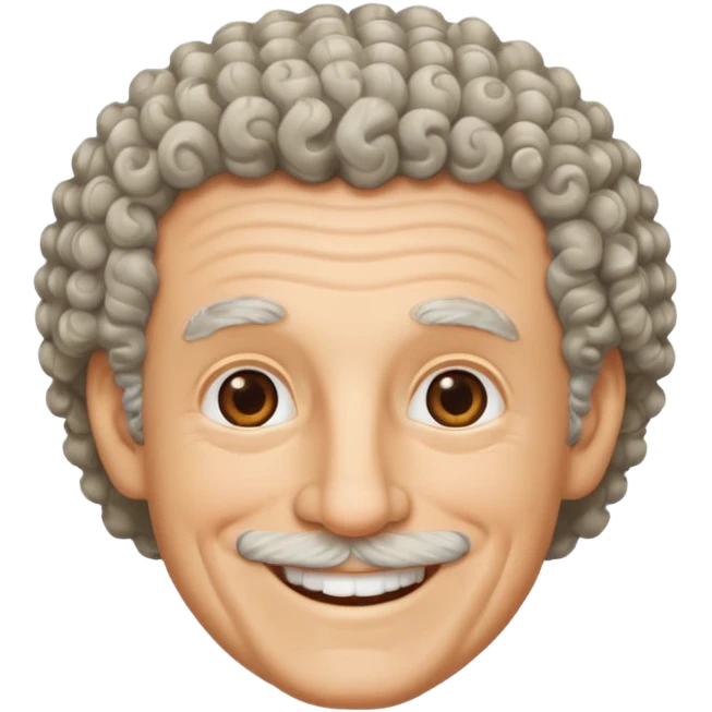 Old white man, curly hair without a beard or mustache emoji