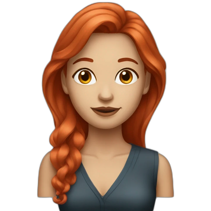 red hair woman elegant with long hair emoji