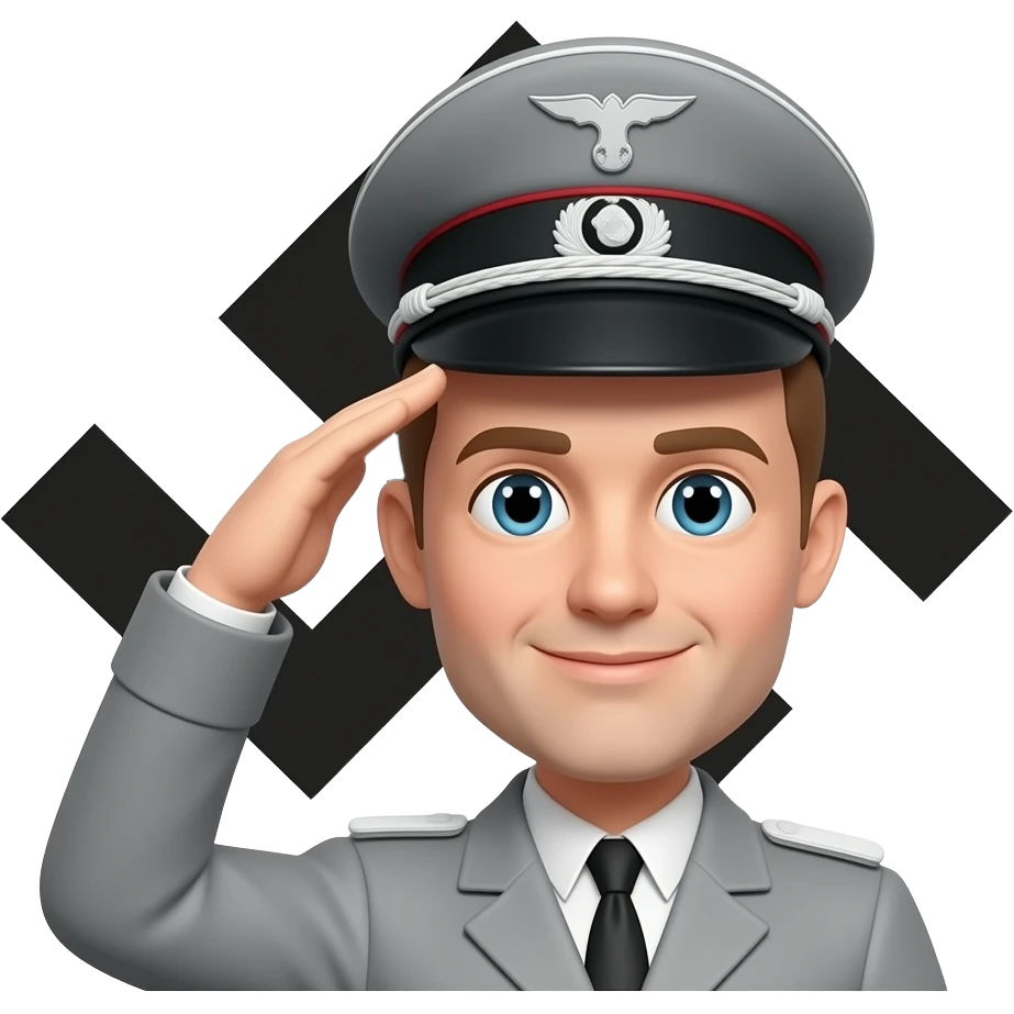 create sieg heil salute swaztika diagonal side emoji