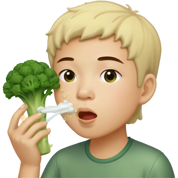 cinese che sputa broccoli emoji