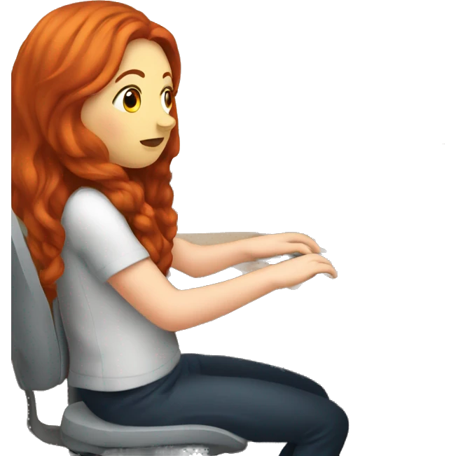 plump redhead girl at the computer emoji