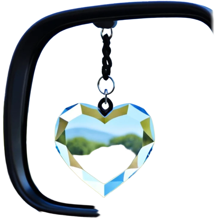 Hanging crystal heart car mirror suncatcher hanger emoji