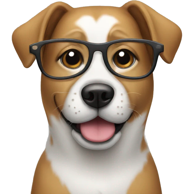 Dog with glasses emoji
