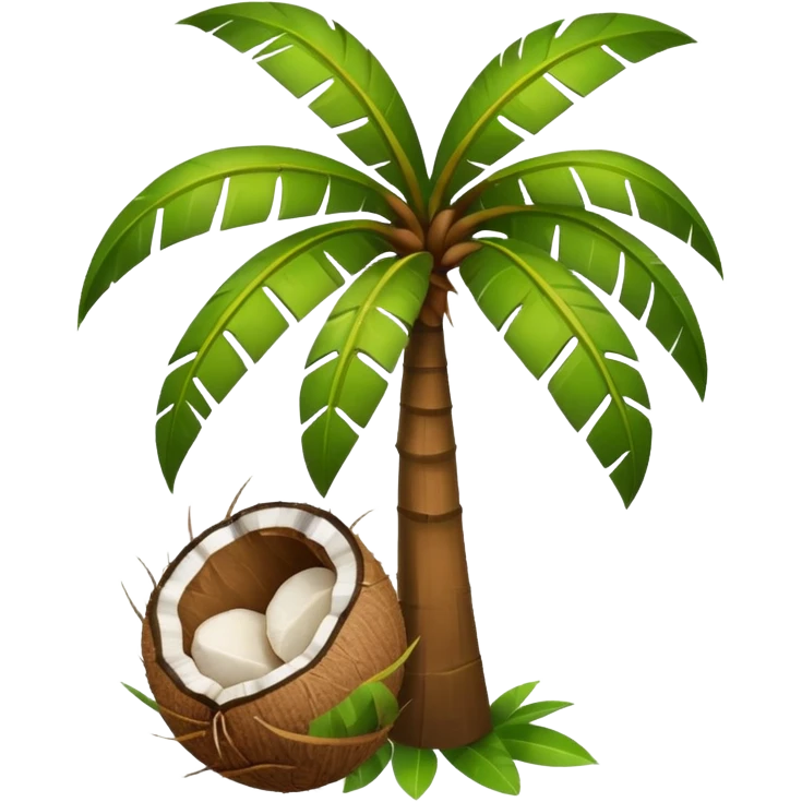 Counut tree with  coconutwhite background emoji