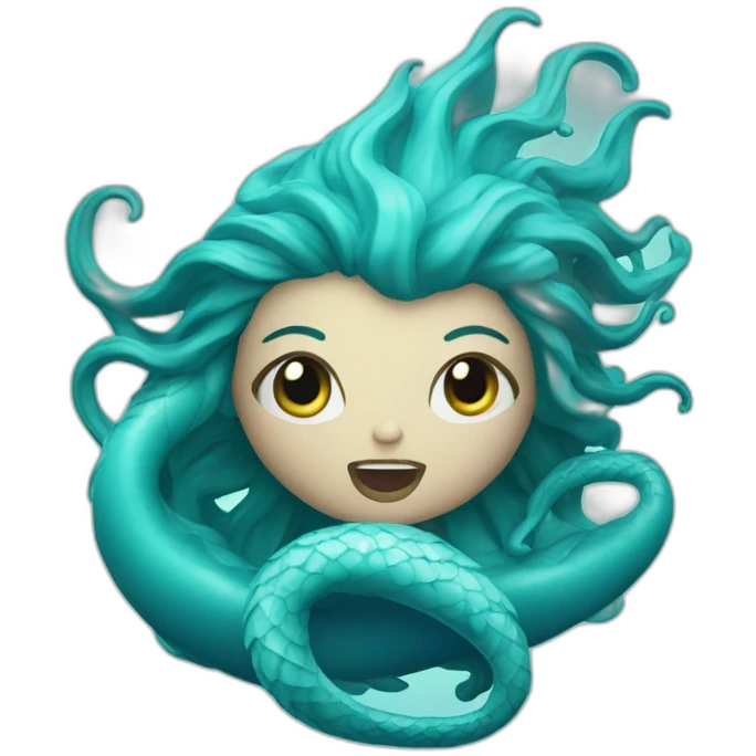 siren (evil mythical creature) with ocean blue background emoji