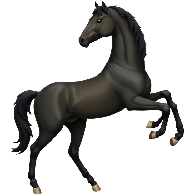 Black full horse two legs up emojis  emoji