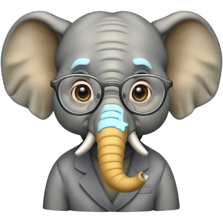 gözlüklü filler emoji