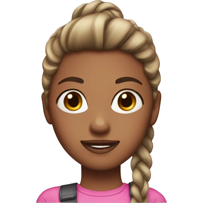 girl with pin cast pink shirt and high ponytail emoji