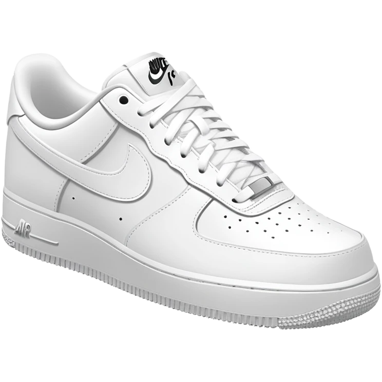White Nike Air Force 1 sneaker with clean design and Nike swoosh from another angle emoji