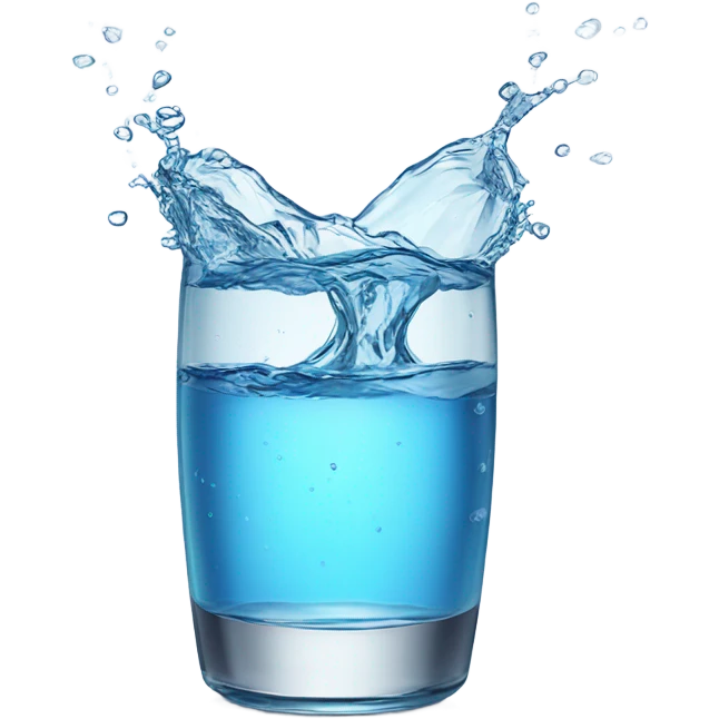 Glass with clear water explosion emoji