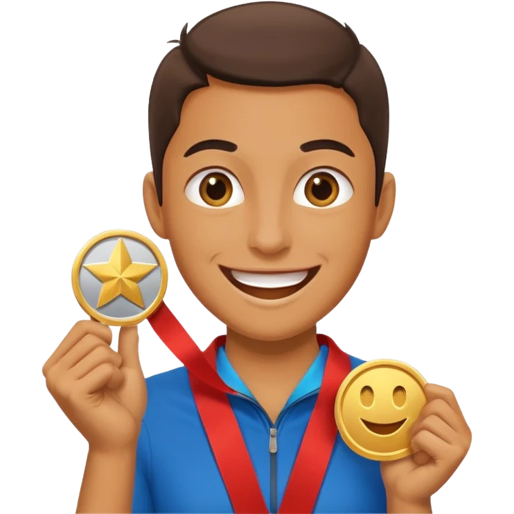 Person Winning a medal SUPER happy emoji
