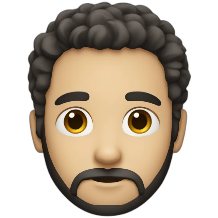 a small white guy with dark hair and a little beard emoji