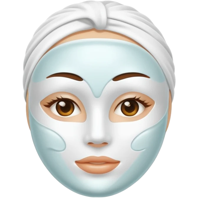 a white skincare beauty mask pack for face emoji