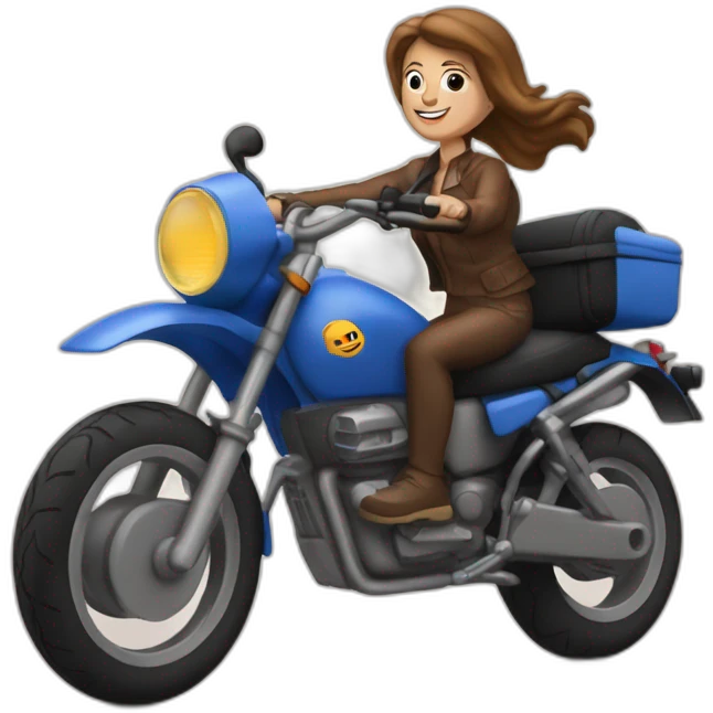 Une mamie sur une moto emoji