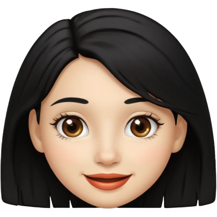 a girl that has black 3c hair textures and lightskin, It has brown eyes, a nose, lips, and it’s smiling. emoji