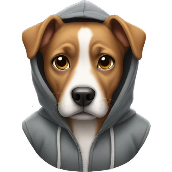 Dog wearing a hoodie  emoji
