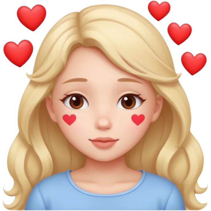 Cute Dreaming/Thinking of you, blushing, hearts emoji