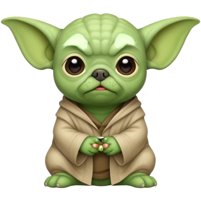 Pug and Yoda mix emoji