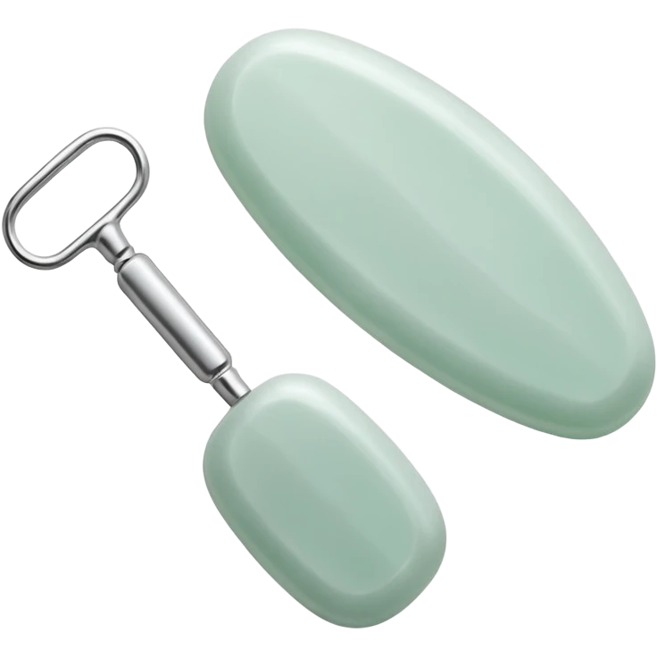 one silver gua sha and one silver jade roller used for beauty emoji