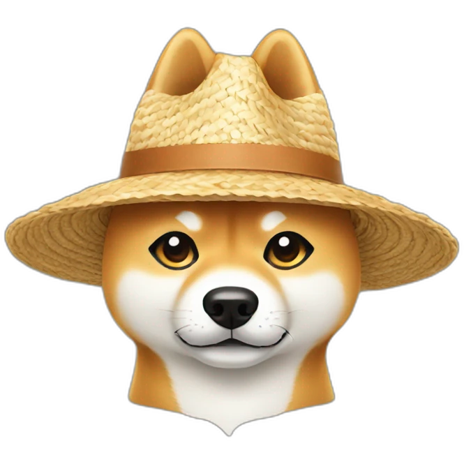 Shiba with straw hat emoji