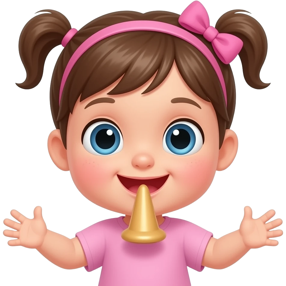happy baby girl with an anal plug on emoji