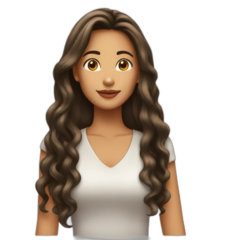 Chica de cabello largo cafe emoji
