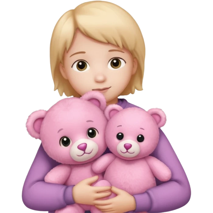 a child with pink bear emoji