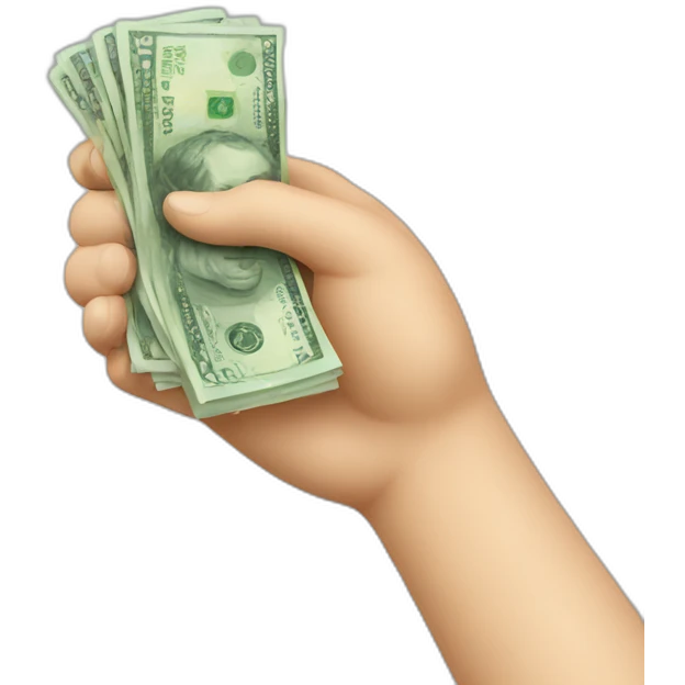 hands holding australian money emoji