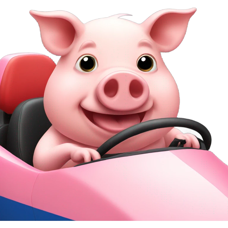 Pig in racing car emoji