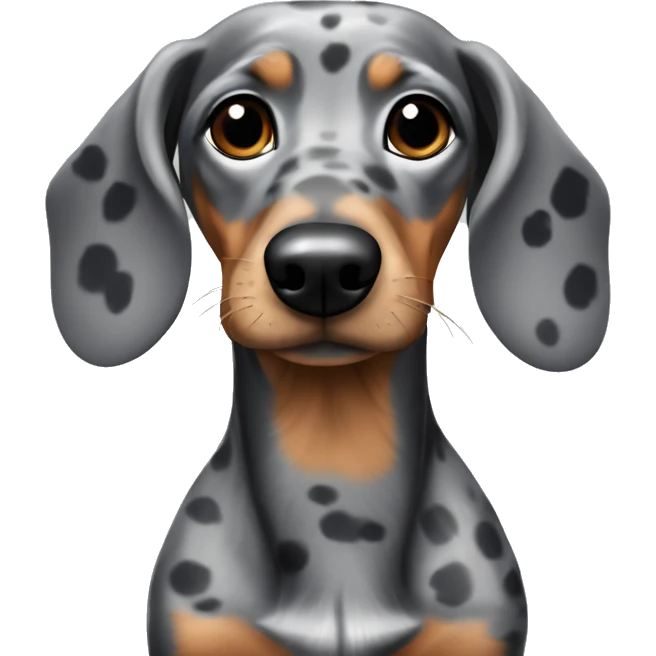 Gray dachshund with dark gray spots emoji