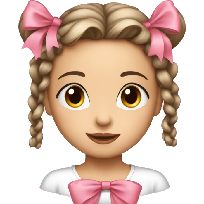 Pretty girl with bow pink emoji