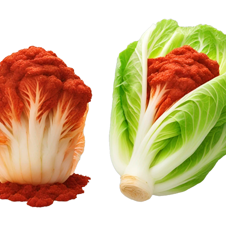 napa cabbage marinated in a bright red pepper paste emoji
