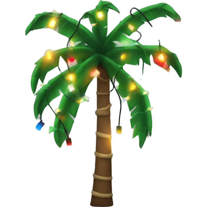 Palm tree with Christmas lights emoji