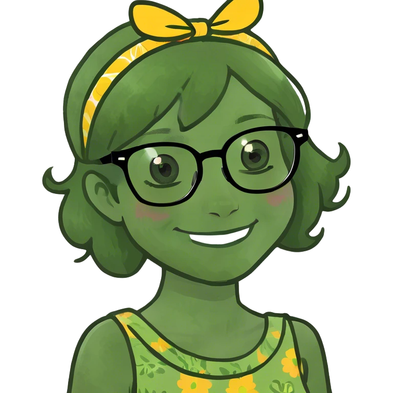 smiling girl in glasses emoji