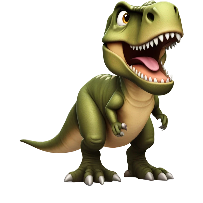 T-Rex in anticipation in a movie screen emoji