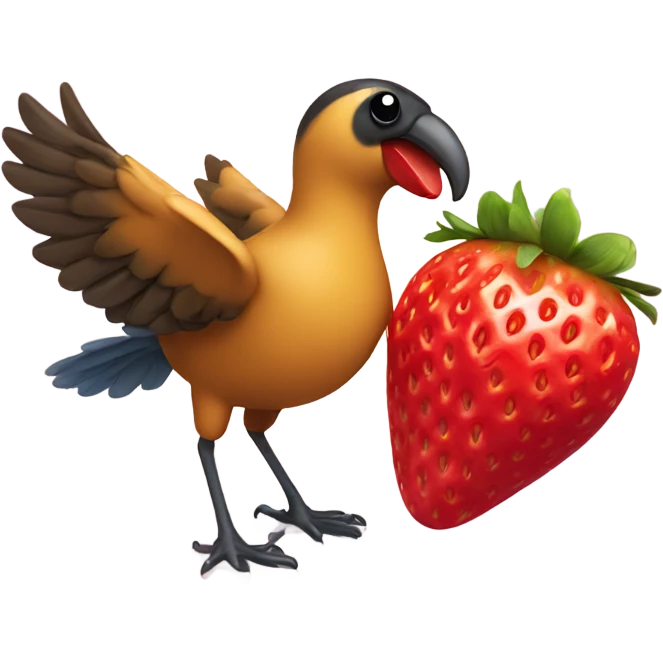 bird with a strawberry emoji