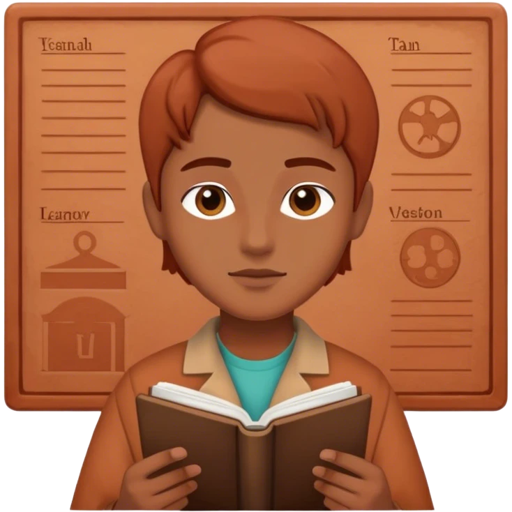 Studying aesthetic in dark terracotta color  emoji